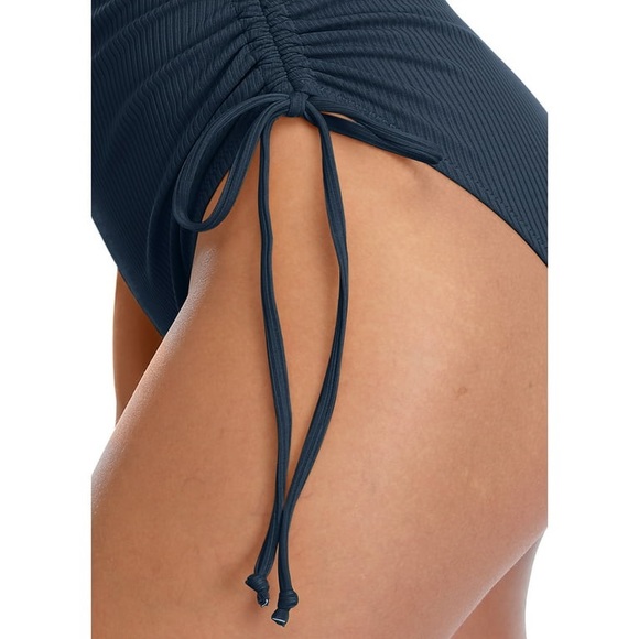 Soft Ribbed Ruched One-Piece Swimsuit - Picture 5 of 12